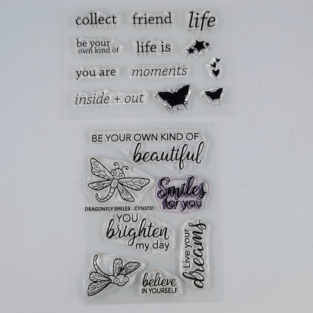 Dragonfly Smiles & Sentiment Stamps Clear Stamps Your Next Stamp Paper Crafts
